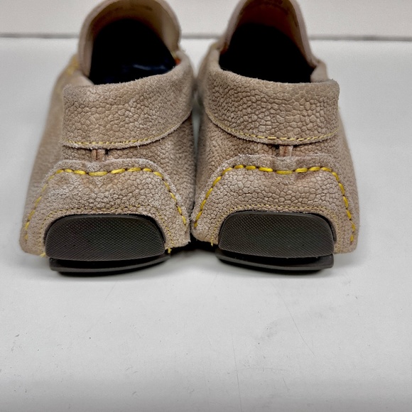 Authentic Donald Pliner Varran Embossed Suede Beige Slip-On Driving Moc SZ 11.5 - Picture 8 of 11
